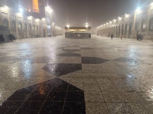 بارش تگرگ در حرم امام رضا(ع)