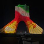 پیام پویش جان ایران بر برج آزادی