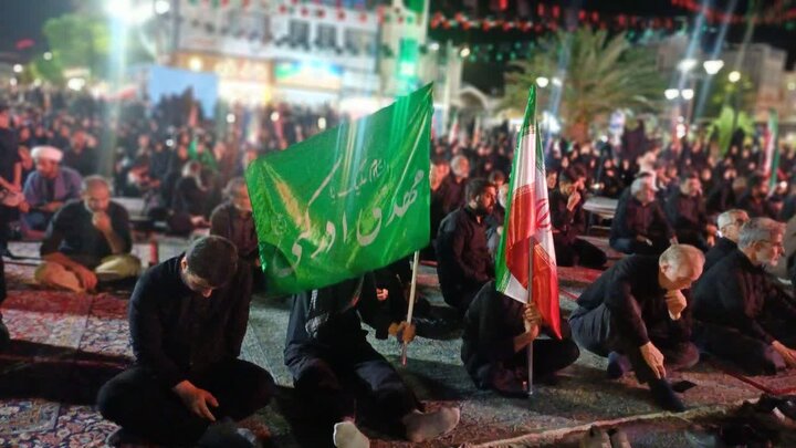 تجمع عزاداری مردم جلگه چاه هاشم دلگان در شب هشتم محرم